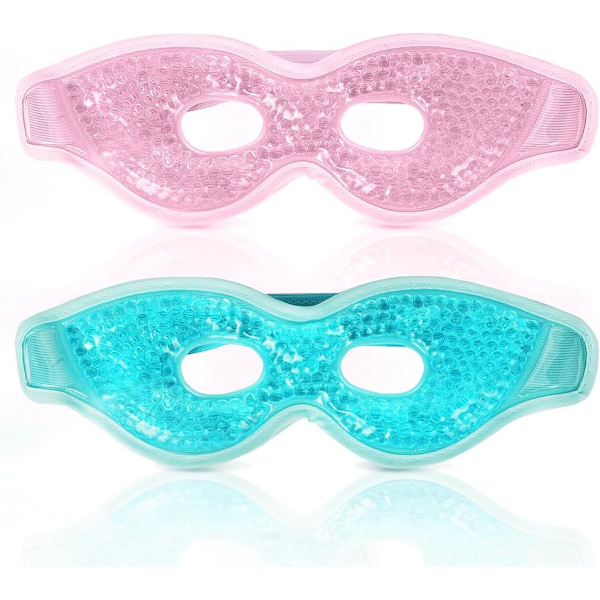 Kylande Gel Ögonmasker 2-pack för Migränlindring & Svullna Ögon [ZHE] 2PCS
