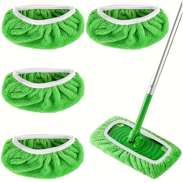 Återanvändbara mikrofibermoppdynor, 7-pack för våt- och torrengöring Green 7 pcs