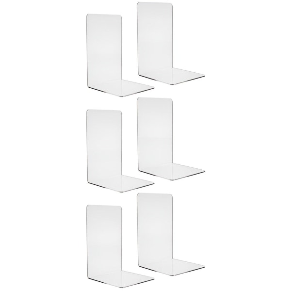 Bogstøtter i plexiglas - 6 stk Transparent