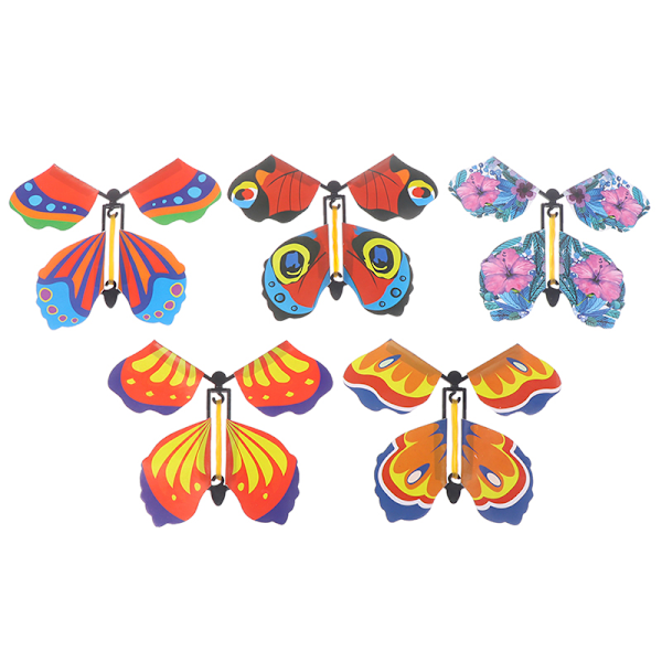 10 x Magic Butterfly Flyvende Butterfly med Kort Legetøj med Tom as the picture