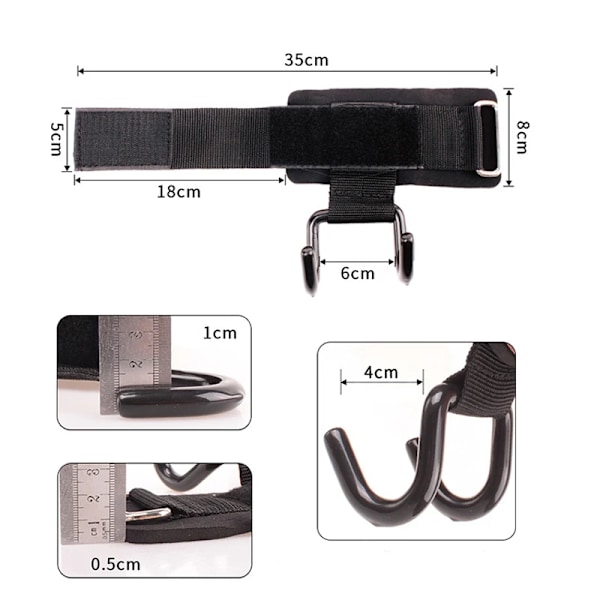 Fitness Booster Bälte Assist Krok Pull-ups Grepp Horisontell Stång Hjälpbälte Marklyft Handledsstöd Tyngdlyft Gym 1 pair strap black