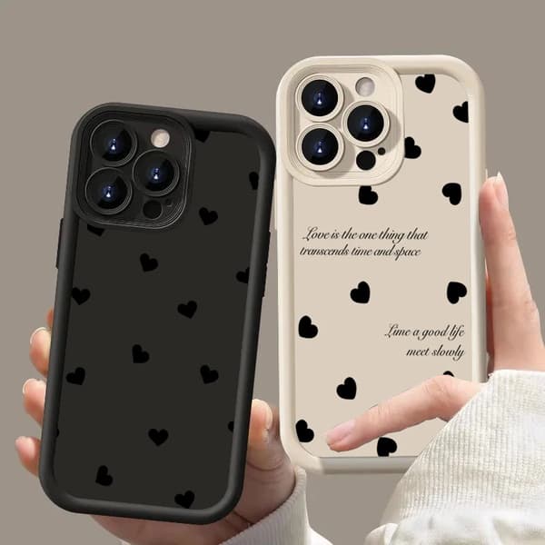 Mykt matt hjerte-telefondeksel kompatibelt med iPhone 7 til 17 Pro Max[ZHE] For iPhone 12Pro Max 1