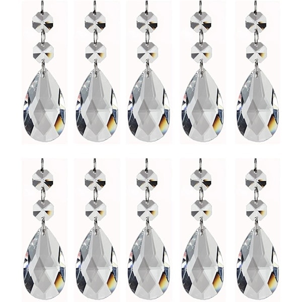 12 klara droppformade kristallkronor prismor