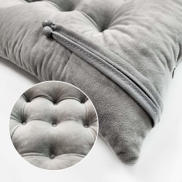 4-pakkityynyjä tuoleille, istuintyynyt nauhoilla ruokailutuoleille, toimistotuoleille, puutarhatuoleille, 100 % polyesteripäällinen, konepesu, vaaleanharmaa