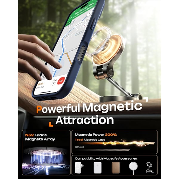 MagSafe-kompatibelt magnetisk deksel til iPhone 17 6.3\" (Mørkeblå)[ZHE] iPhone 17