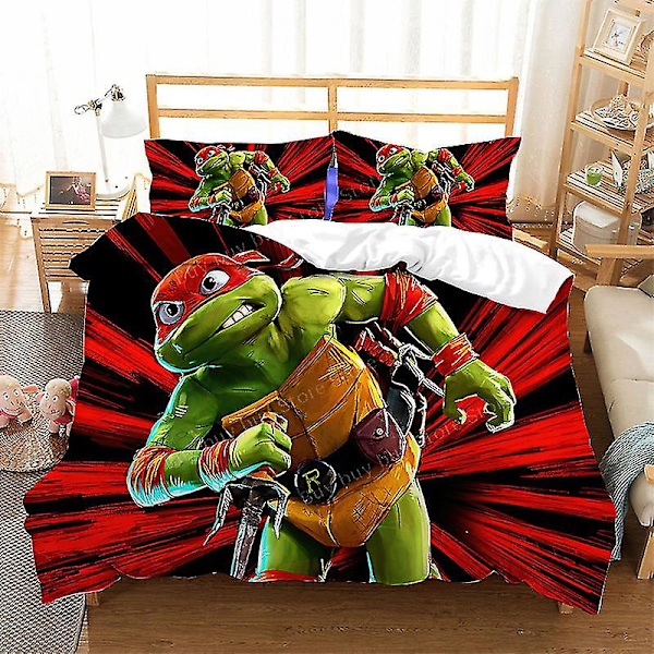 2023 Teenage Mutant Ninja Turtles Ny film Sängkläder Set Örngott Set Barn Anime Rum Inredning Cover Present T-06 T-06 AU Single-140x210cm