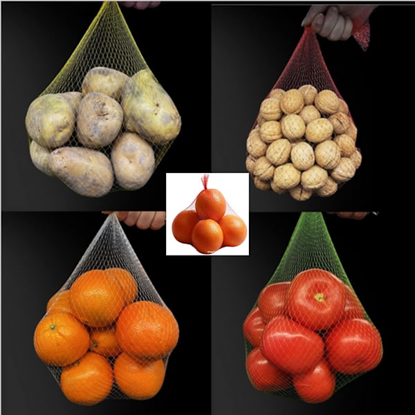 100 stk. gjenbrukbare nettingposer, 30 cm stor pose, veldig egnet for frukt, g...