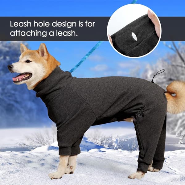 Fleece hundtröja vinterjacka med ben pyjamas XL