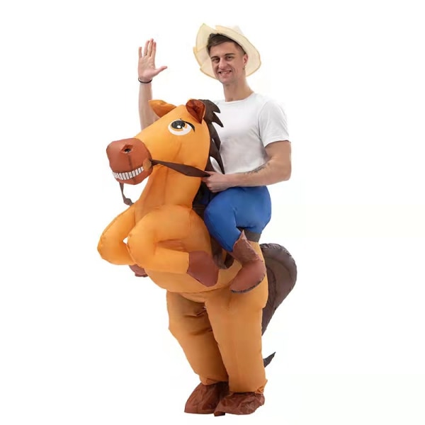 Creations uppblåsbar hästdräkt, Ridning a Horse Air Blow Up Deluxe Halloween kostym, Cowboy Ride On Horse Kostym -