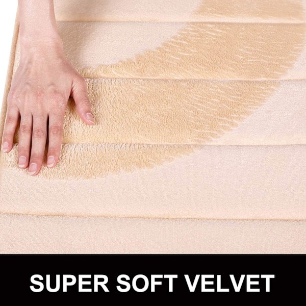 Badematte absorberende sklisikker vaskbar badematte - 30 x 50 cm (beige)