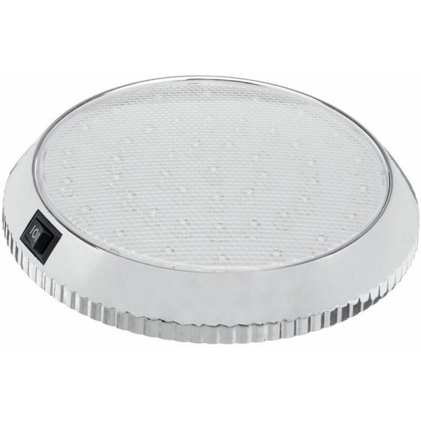 Lämplig for campingvogn RV taklampe - Hvitt lys rundt kuppellampe - Universell med bryter 12V 46 LED (2 stk)