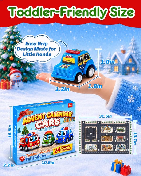 Jule-adventskalender 2026 24-dages nedtælling samler-legetøjsbiler blind box køretøjer til børn drenge gave mysterium