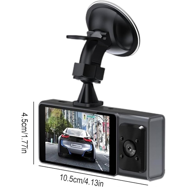 Dashcam Fram & Inuti, WiFi FHD 1080P HD Dash-kamera för Bilar, Bilkamera med App, WiFi Dashcam med WDR Mörkerseende, 24 Timmars Parkeringsövervakning