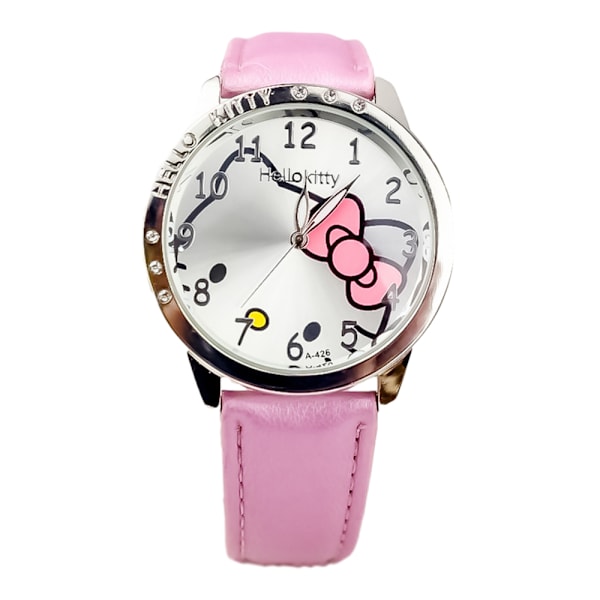Tecknad barnklocka för pojkar och flickor med armband [ZHE] Pink White