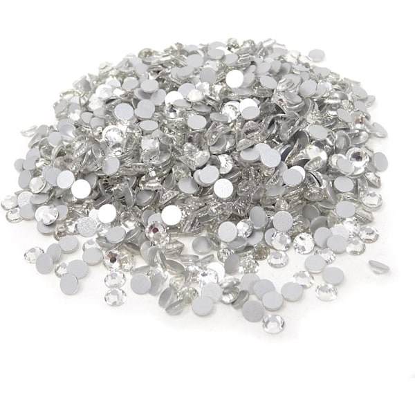 1440 stk 4 mm SS16 glitrende runde flatback-rhinestones-krystaller, ikke-selvklebende