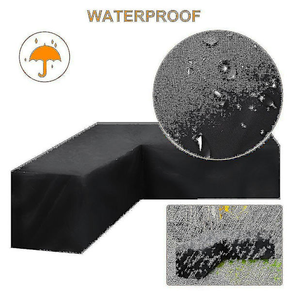 12 Storlekar L-Formade Allroundskydd Vattentäta Rottinghörnmöbelskydd Trädgård Uteplats Utomhus Soffskydd Dammskydd 215*215*87cm