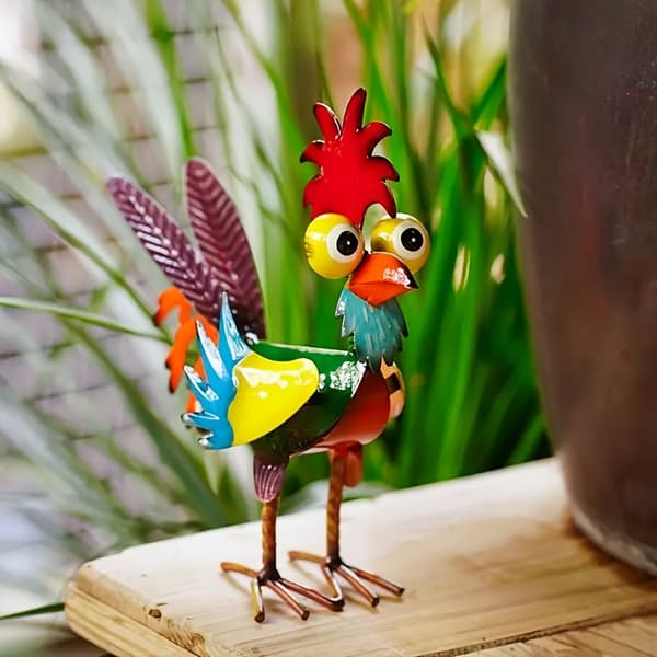 Farverig metalskulptur af dyr til have- og boligindretning 1pc