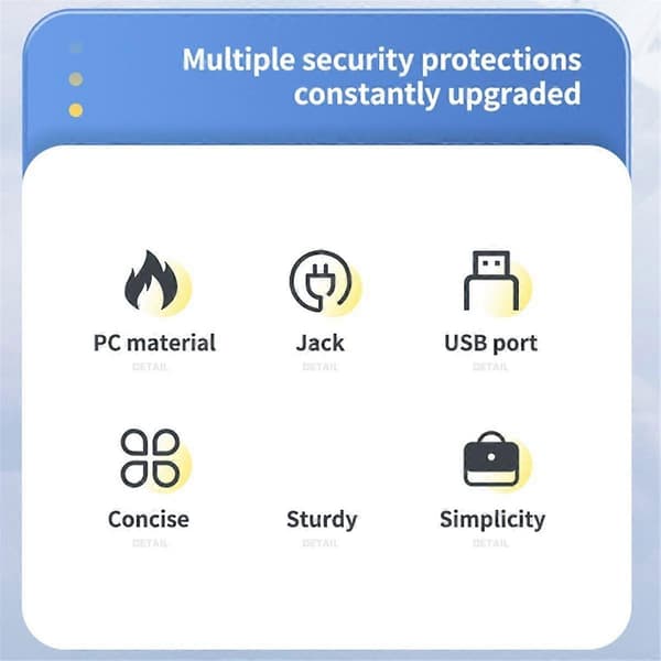 EU reiseadapter med 4 AC-uttak og USB-C-porter - gave av førsteklasses kvalitet[ZHE] White