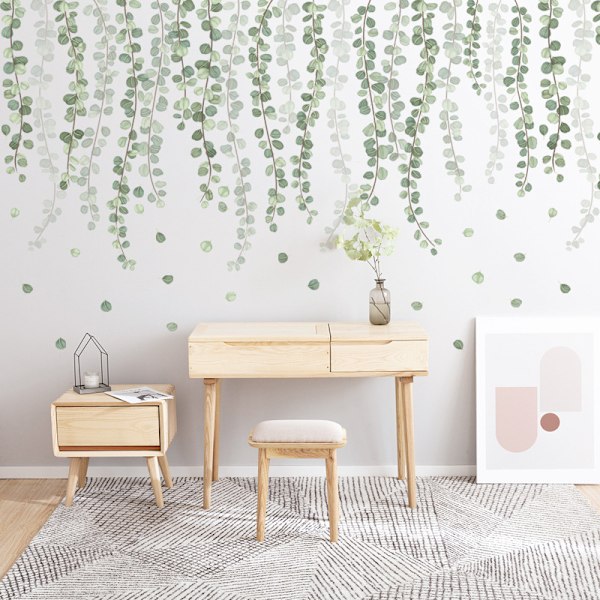 Hengende vindrue-ranker String of Pearls Vine Blader Veggklistremerker, Avtagbare