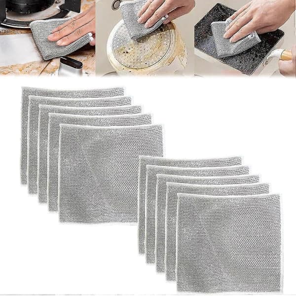 Japansk Stålull Diskborste för Våt- och Torrengöring[ZHE] 10 Pcs