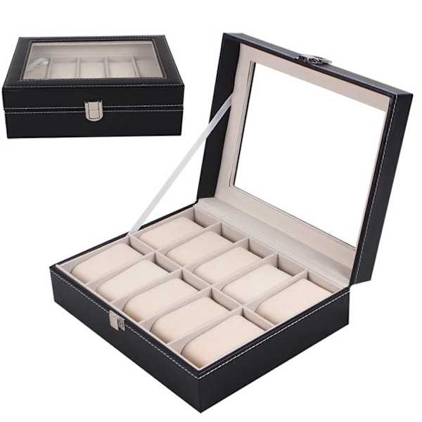 Lyxig Klockbox / Watch Box / Urbox / Urboxar för 10 klockor black