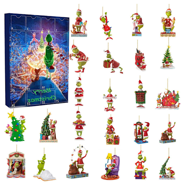 Grinch Blind Box Jul Akryl Blind Box 24 Dager Glinki Elg Festival Kalender Blind Box Henge Type B