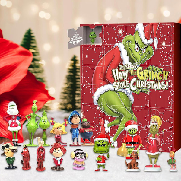 2023 Vihreä Karvainen Grinch Joulukalenteri Sokkoboxilla F