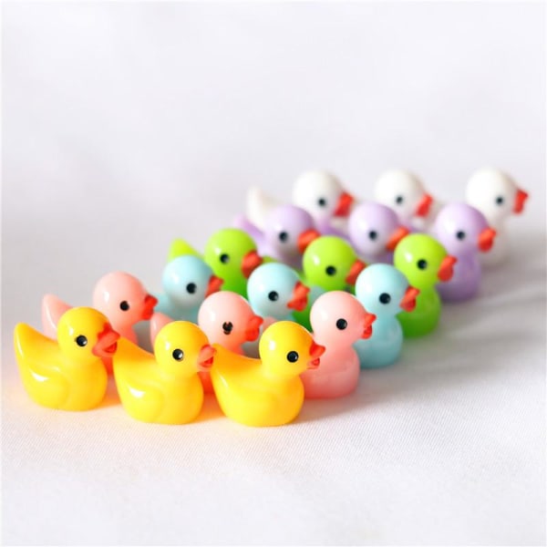 Mini-ænder, små gummianker, gul and, Miniatyr dyr, 50 stk Grön 100st grønn 100 stk