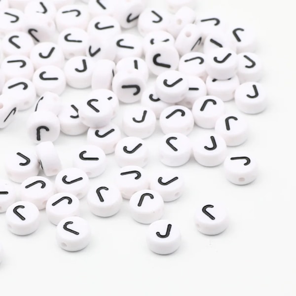7x4mm Akryl Alfabet Bogstav Perler til DIY Smykkefremstilling 50/100/200 stk. [ZHE] J