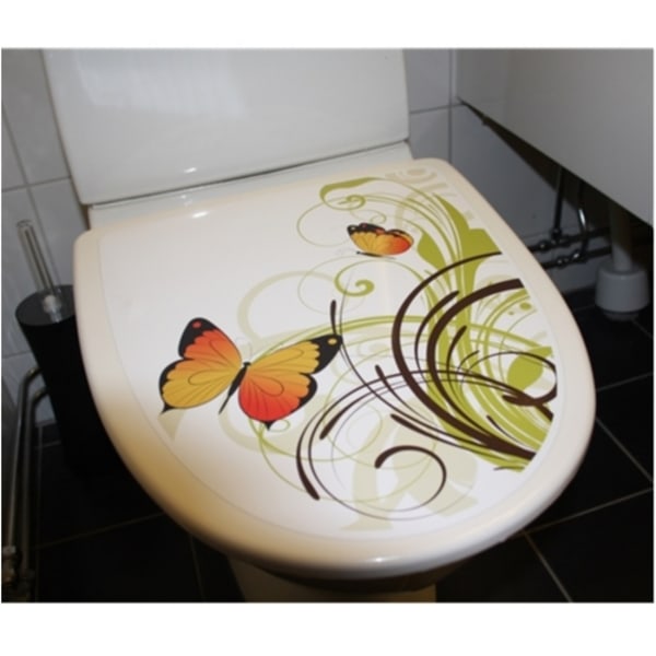 Fjärilar & Växt Toadekor Toalett dekor