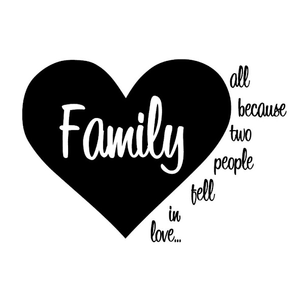 Family - all because two people.. Väggord Väggcitat