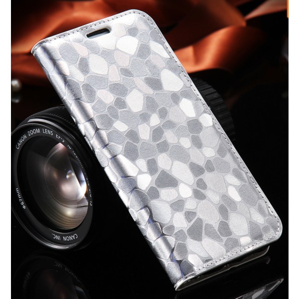 Samsung Galaxy S6 Edge PU läder Silver