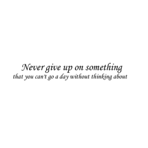 Never give up... Väggord