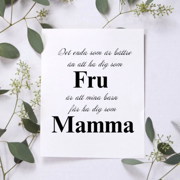 Poster Fru - Mamma A4 poster