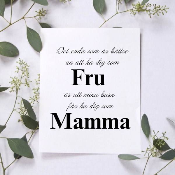 Poster Fru - Mamma A4 poster