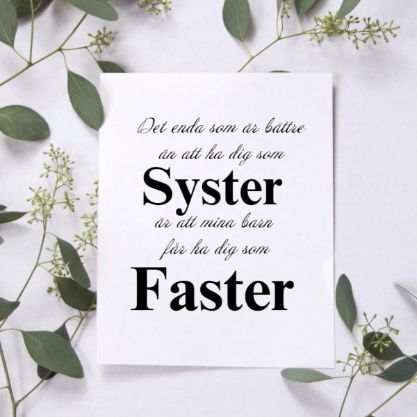 Poster Syster - Faster A4 poster julklapp present