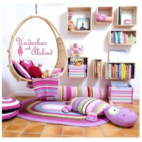 Underbar & älskad Väggord Barn Babyrosa