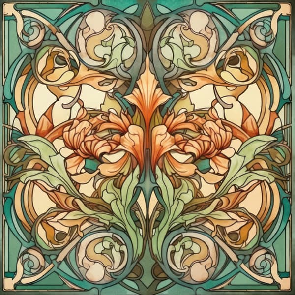 Art nouveau modell 1 självhäftande kakeldekor 30st