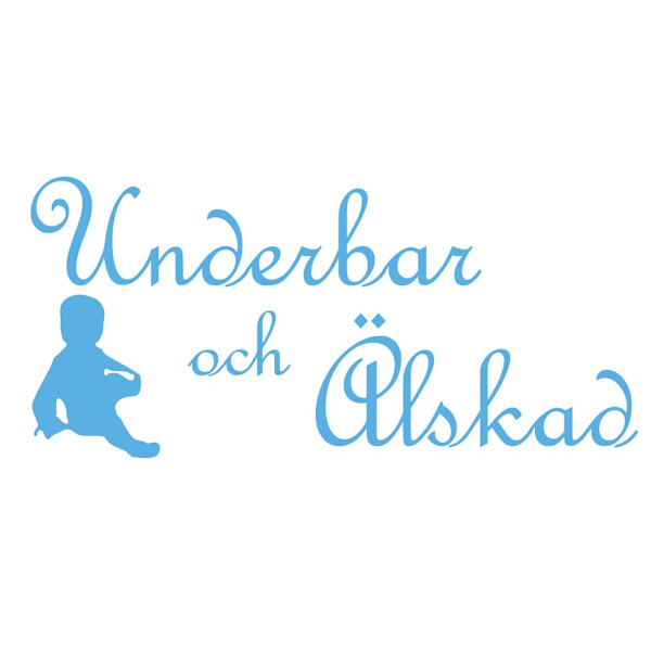 Underbar & älskad Väggord barn Babyblå