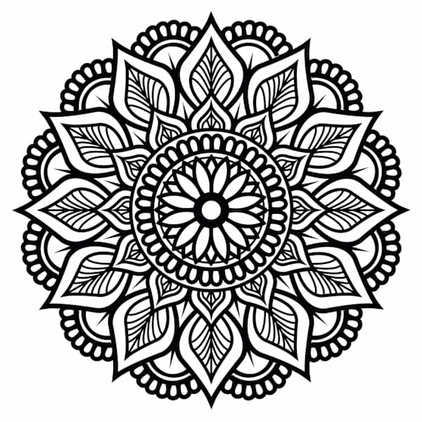 Rund mandala Självhäftande väggdekor