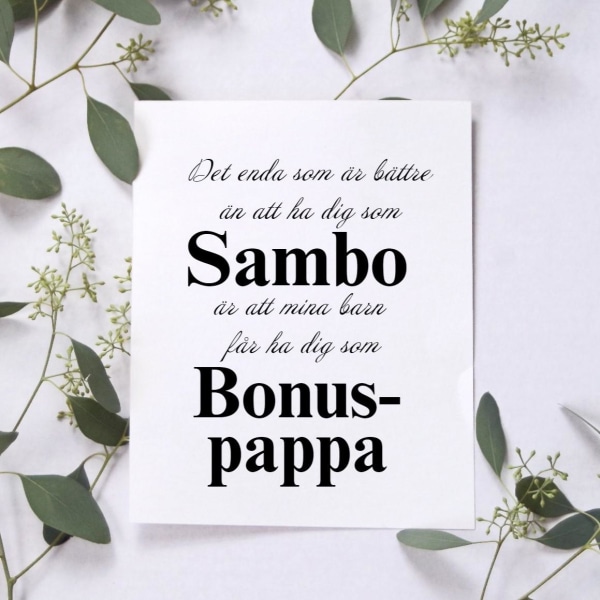 Poster Sambo - Bonuspappa A4 poster fars dag