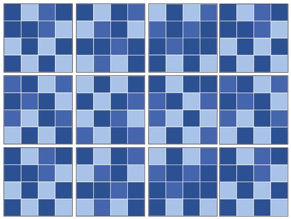Självhäftande Kakeldekor 12-pack blå Mosaik