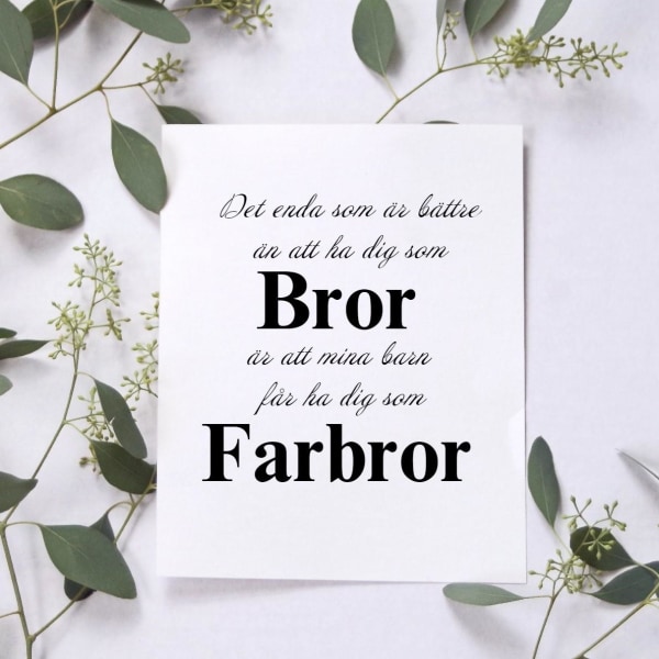 Poster Bror - Farbror A4