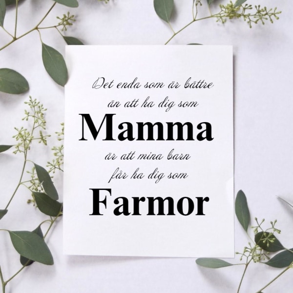 Poster Mamma - Farmor A4