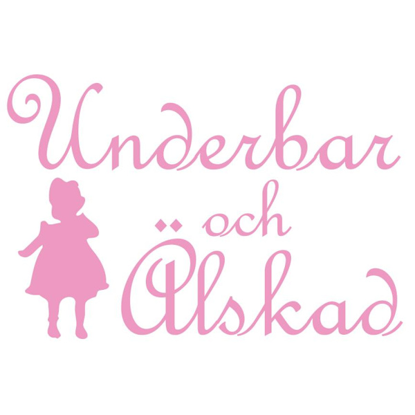 Underbar & älskad Väggord Barn Babyrosa