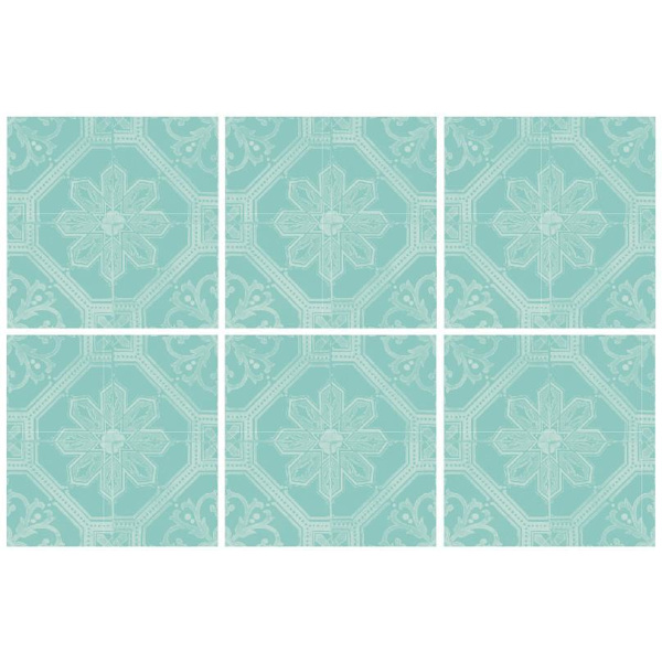 Marrakech mint botten Kakeldekor 12st