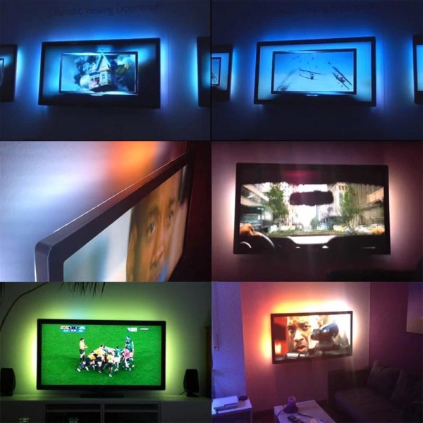 Ledslinga för RGB + Vit Fjärrkontroll LED 3 meter TV