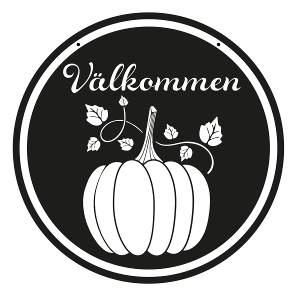 Välkommen pumpa graverad skylt höst