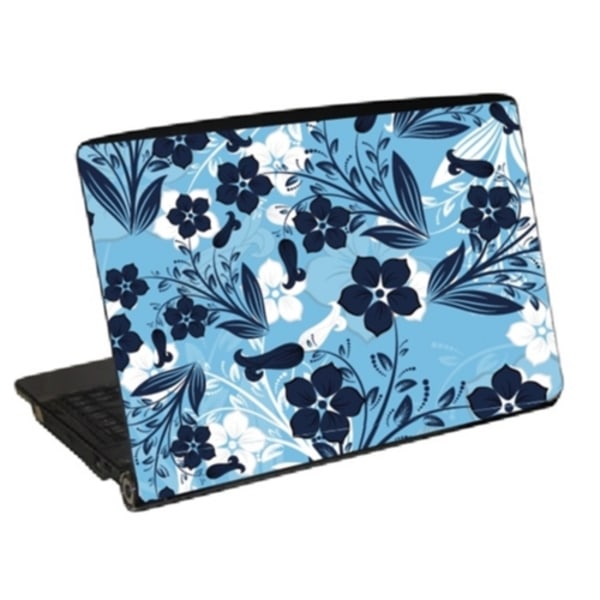 LaptopSkin Blå blommor Ekologiskt tryck