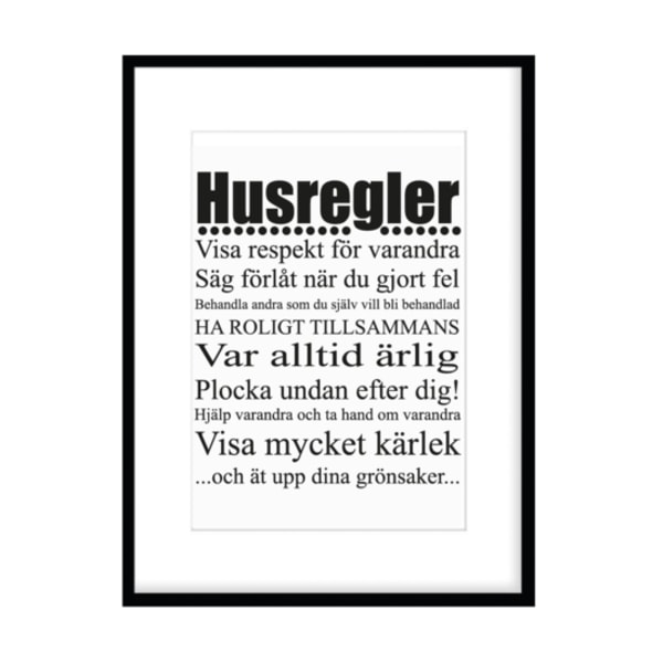 Poster Husregler  A4